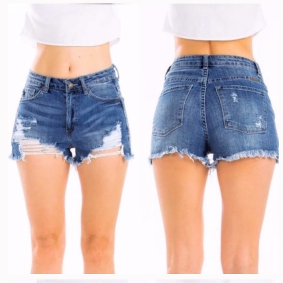 🇺🇸SALE🇺🇸KANCAN Distressed denim shorts frayed - Picture 5 of 11